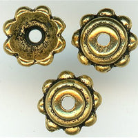 94-5571-26 - Tierracast <B>5mm Beaded Bead Cap - Antique Gold </B> (10)