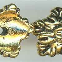 94-5579-26 - Tierracast <B>10 mm Oak Leaf Bead Cap - Antique Gold </B> (4)