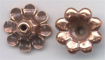 94-5589-18 Antique Copper 10mm Scalloped Beadcap (pkg 2)
