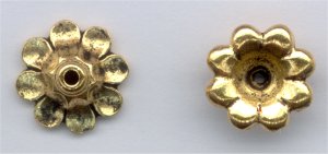 94-5589-26 Scalloped Beadcap - Antique Gold (pkg 2)