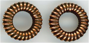 94-5592-18  -  Tierracast Large Coiled Ring 10mm Antique Copper (pkg 4)