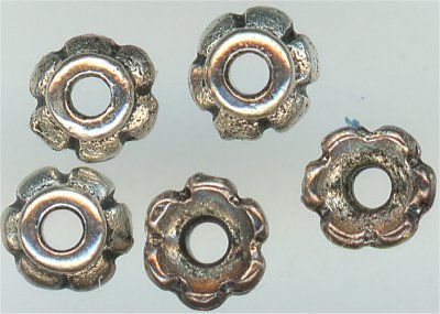 94-5596-12 - Tierracast <B>4mm Scalloped Bead Cap - Antique Silver </B> (10)