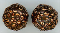 94-5601-18 -  Tierracast Floral Round Bead Antique Copper (pkg 5)