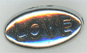 94-5640-60  Tierracast  Love Bead Charm Rhodium Silver (pkg 1) Height: 6mm Width: 10.75mm Hole ID: 1mm