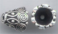 94-5641-12 Antique Silver Spiral Cone Beadcap (pkg 2)