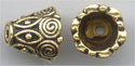 94-5641-26 Antique Gold Spiral Cone Beadcap (pkg 2)