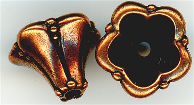 94-5666-18 - Tierracast <B>Large Bellflower Cone - Antique Copper </B> (2)