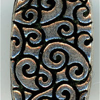 94-5670-12 -  Tierracast Rectangle Scroll Bead Antique Silver (pkg 2)