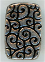 94-5670-12 -  Tierracast Rectangle Scroll Bead Antique Silver (pkg 2)