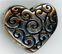 94-5672-12 -  Tierracast Heart Scroll Bead Antique Silver (pkg 2)