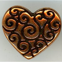 94-5672-18 -  Tierracast Heart Scroll Bead Antique Copper (pkg 2)