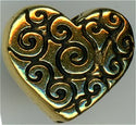 94-5672-26 -  Tierracast Heart Scroll Bead Antique Gold (pkg 2)