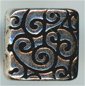 94-5673-12 -  Tierracast Square Scroll Bead Antique Silver (pkg 2)