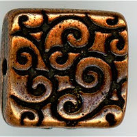 94-5673-18 -  Tierracast Square Scroll Bead Antique Copper (pkg 2)