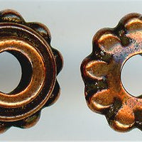 94-5694-18 - Tierracast <B>8mm Large Hole Beaded Cap - Antique Copper </B> (4)
