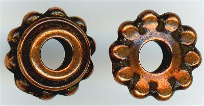 94-5694-18 - Tierracast <B>8mm Large Hole Beaded Cap - Antique Copper </B> (4)