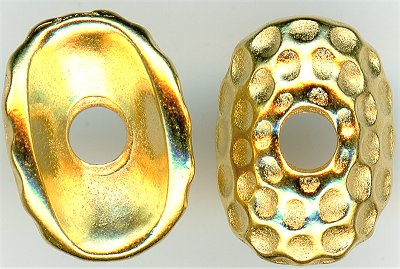 94-5714-25 - Tierracast <B>Hammertone Disk Bead Cap - Bright Gold </B> (2)