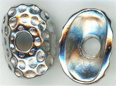94-5714-61 - Tierracast <B>Hammertone Disk Bead Cap - Rhodium Silver </B> (2)