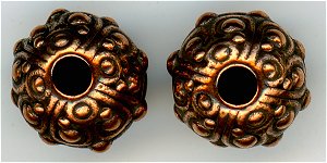 94-5716-18 -  Tierracast 10mm Oasis Large Hole Bead Antique Copper (pkg 4)