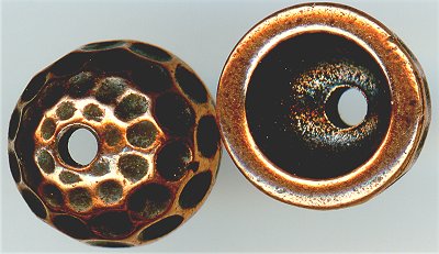 94-5735-18 - Tierracast <B>Hammertone Dome Bead Cap - Antique copper </B> (2)