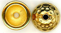 94-5735-25 - Tierracast <B>Hammertone Dome Bead Cap - Bright Gold </B> (2)