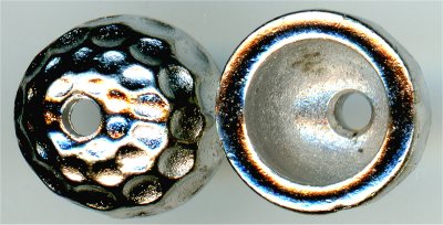94-5735-61 - Tierracast <B>Hammertone Dome Bead Cap - Antique Rhodium </B> (2)