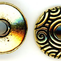 94-5742-26 - Tierracast <B> Large Hole 11mm Spiral Dance Bead - Antique Gold </B> (2)