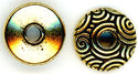 94-5742-26 - Tierracast <B> Large Hole 11mm Spiral Dance Bead - Antique Gold </B> (2)