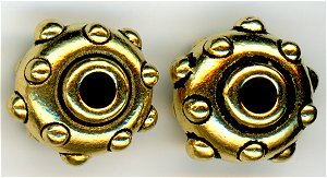 94-5745-26 -  Tierracast 10mm Rivet Bead - Large Hole Bright Gold (pkg 5)