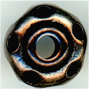 94-5746-12 - Tierracast 10mm Divot Bead - Large Hole Antique Silver (pkg 5)