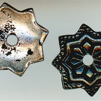 94-5751-12 - Tierracast <B>8mm Talavera Star Bead Cap -  Antique Silver </B> (4)