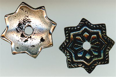 94-5751-12 - Tierracast <B>8mm Talavera Star Bead Cap -  Antique Silver </B> (4)