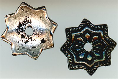 94-5751-12 - Tierracast <B>8mm Talavera Star Bead Cap -  Antique Silver </B> (4)
