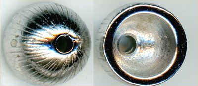 94-5753-61 - Tierracast <B>Plated Radiant Dome Bead Cap - Rhodium Silver </B> (2)
