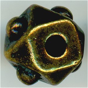 94-5773-27 - Tierracast Diamond Dot Bead 6mm Antique Brass (pkg 4)