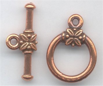 94-6054-18 Antique Copper Large Leaf Toggle
