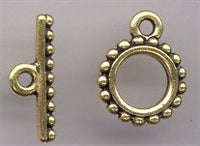94-6079-26 Small Beaded Toggle - Antique Gold