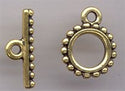 94-6079-26 Small Beaded Toggle - Antique Gold