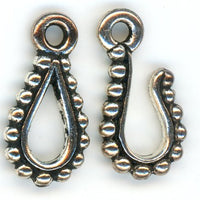 94-6085-12 Tierracast Beaded Hook and Eye Clasp Set Antique Silver