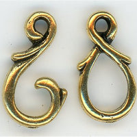 94-6106-26 Tierracast Vine Hook and Eye Clasp Set Antique Silver