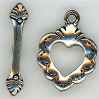 94-6133-12 Sacred Heart Toggle Antique Silver