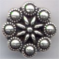 94-6544-12 Czech Rosette Button - Antique Silver