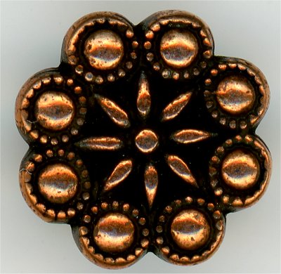 94-6544-18 Tierracast Czech Rosette Button Antique Copper 12mm