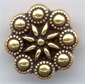 94-6544-26 Czech Rosette Button - Antique Gold