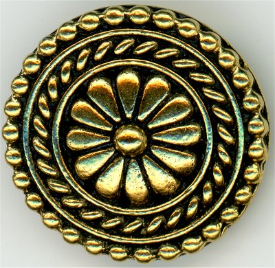 94-6548-26 Tierracast Large Bali Button Antique Gold 18mm