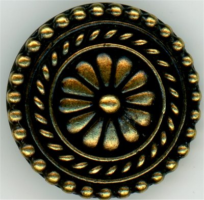 94-6548-27 Tierracast Large Bali Button Antique Brass 18mm