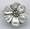 94-6549-12 Apple Blossom Button - Antique Silver 16mm