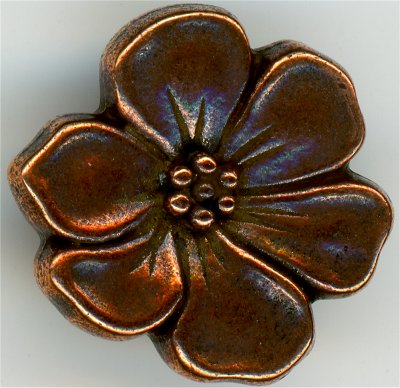 94-6549-18 Tierracast Apple Blossom Button Antique Copper 16mm