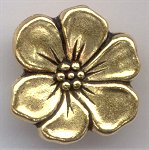 94-6549-26 Apple Blossom Button - Antique Gold  16mm