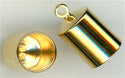 b-001 -  <B> Kumihimo glue in Barrel End Cap - Gold </B> (2)
